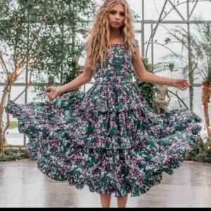 JessaKae Dress in Green and Purple Floral